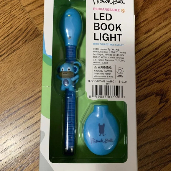 NEW Frenchbull Rechargeable Kids LED Book Light - Blue Monkey - Picture 1 of 3